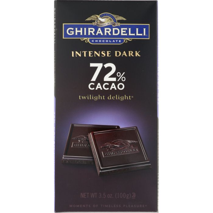 GHIRARDELLI: Chocolate Intense Dark Bar Twilight Delight 72% Cacao, 3.5 oz