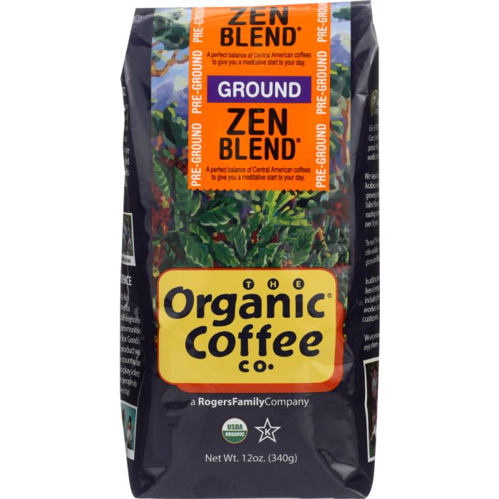 ORGANIC COFFEE CO: Organic Zen Blend Ground Coffee, 12 oz