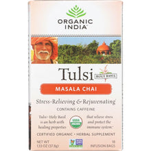 Load image into Gallery viewer, ORGANIC INDIA: Tulsi Masala Chai Tea, 18 Tea Bags, 1.33 oz
