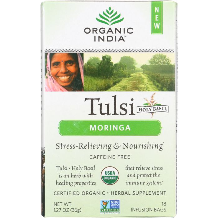 ORGANIC INDIA: Tea Tulsi Moringa, 18 bg