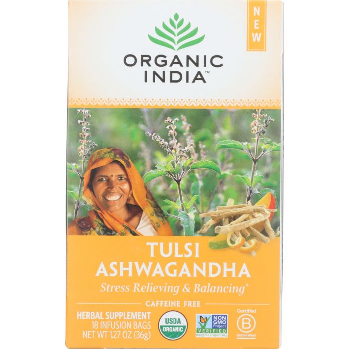 ORGANIC INDIA: Tulsi Ashwagandha Tea, 18 bg