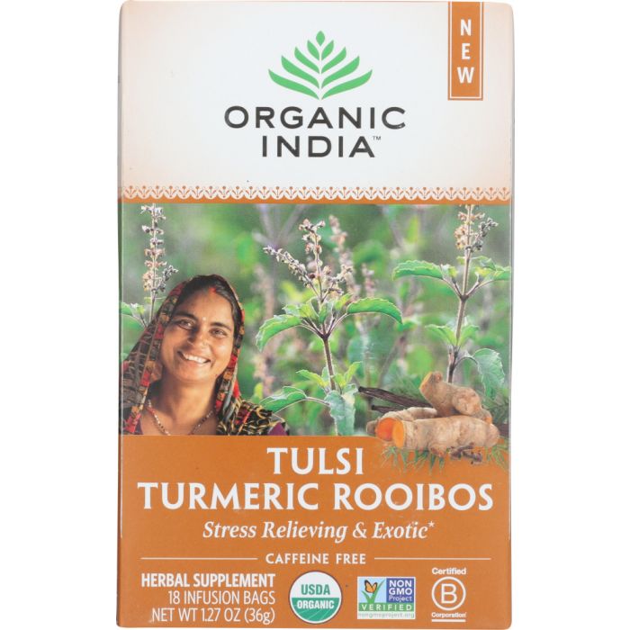 ORGANIC INDIA: Turmeric Rooibos Infusion Tea, 18 bg