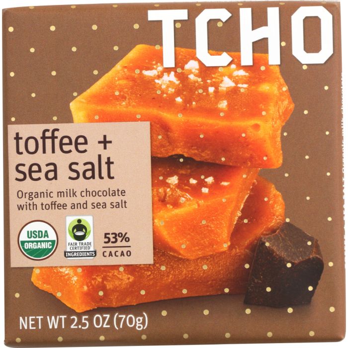 TCHO: Toffee + Sea Salt Chocolate Bar, 2.5 oz