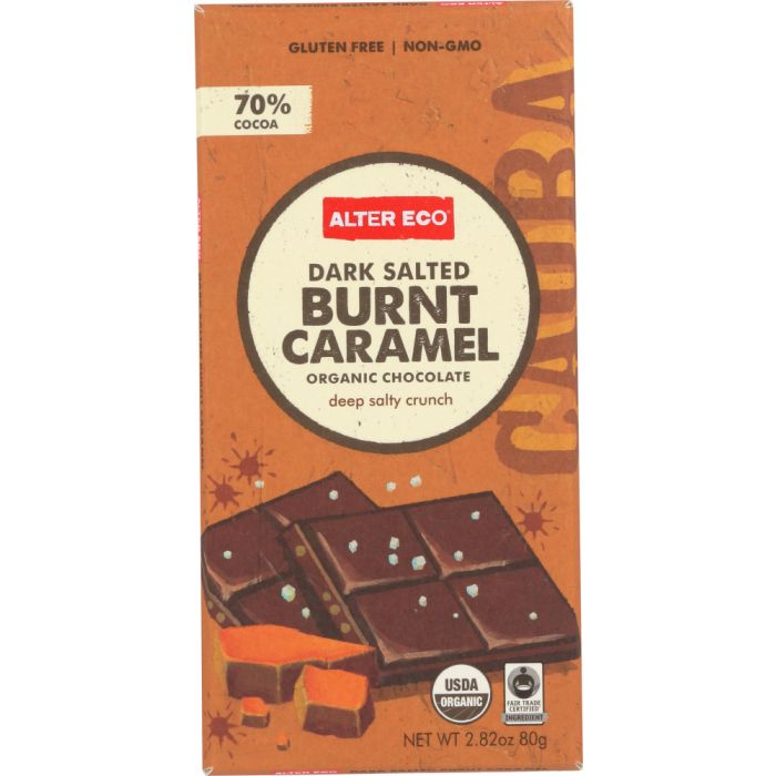 ALTER ECO: Chocolate Bar Dark Salted Burnt Caramel, 2.82 oz