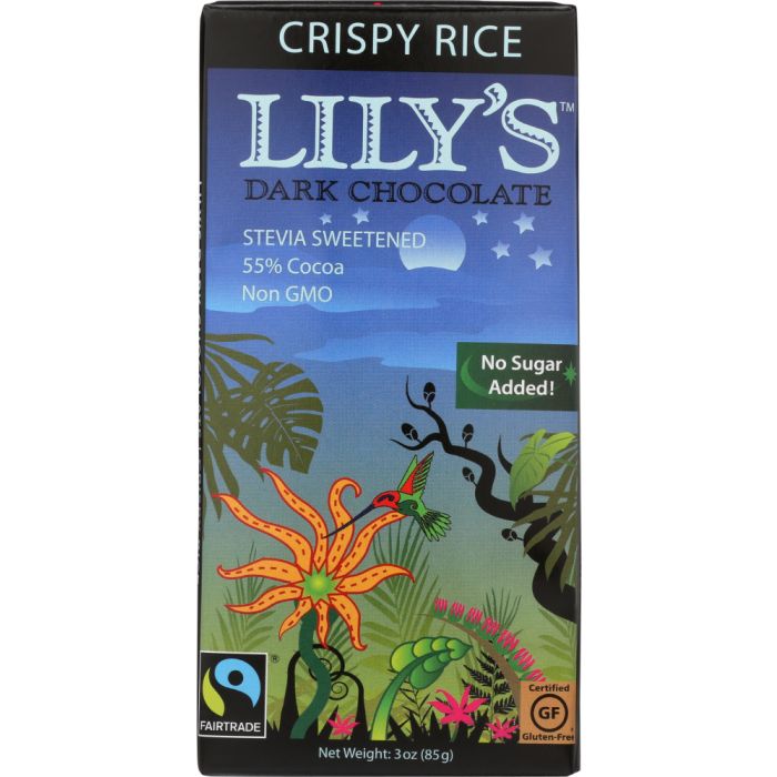 LILY'S: Dark Chocolate with Stevia Crispy Rice, 3 oz