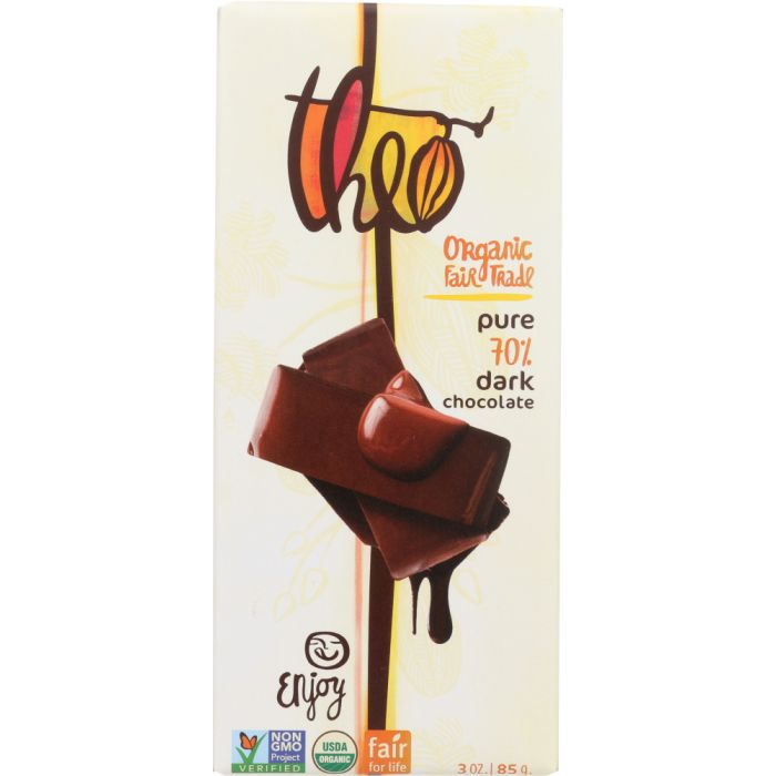 THEO CHOCOLATE: Chocolate Bar Dark 70%, 3 oz