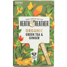 Load image into Gallery viewer, HEATH AND HEATHER: Organic Green Tea and Ginger, 20 ea
