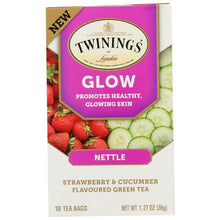 Load image into Gallery viewer, TWININGS: Strawberry and Cucumber Nettle Glow Tea, 18 bg
