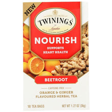 Load image into Gallery viewer, TWININGS: Orange and Ginger Beetroot Nourish Tea, 18 bg
