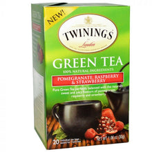 Load image into Gallery viewer, TWININGS OF LONDON: Green Tea Pomegranate Raspberry &amp; Strawberry, 20 Tea Bags, 1.06 Oz
