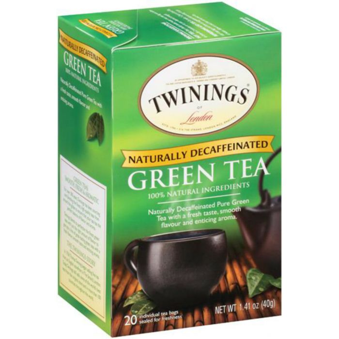 TWININGS OF LONDON: Tea Decaffeinated Green Tea, 20 Tea Bags, 1.23 oz