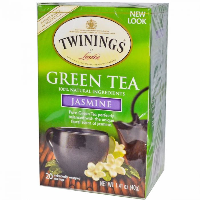 TWININGS OF LONDON: Green Tea Jasmine, 20 Tea Bags, 1.41 Oz